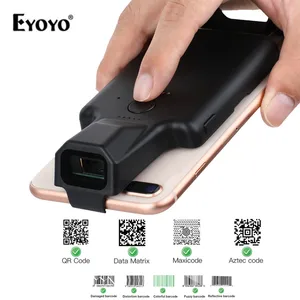 eyoyo 2d phone back clip bluetooth barcode scanner portable barcode reader data matrix code 1d 2d qr scanner android ios system free global shipping