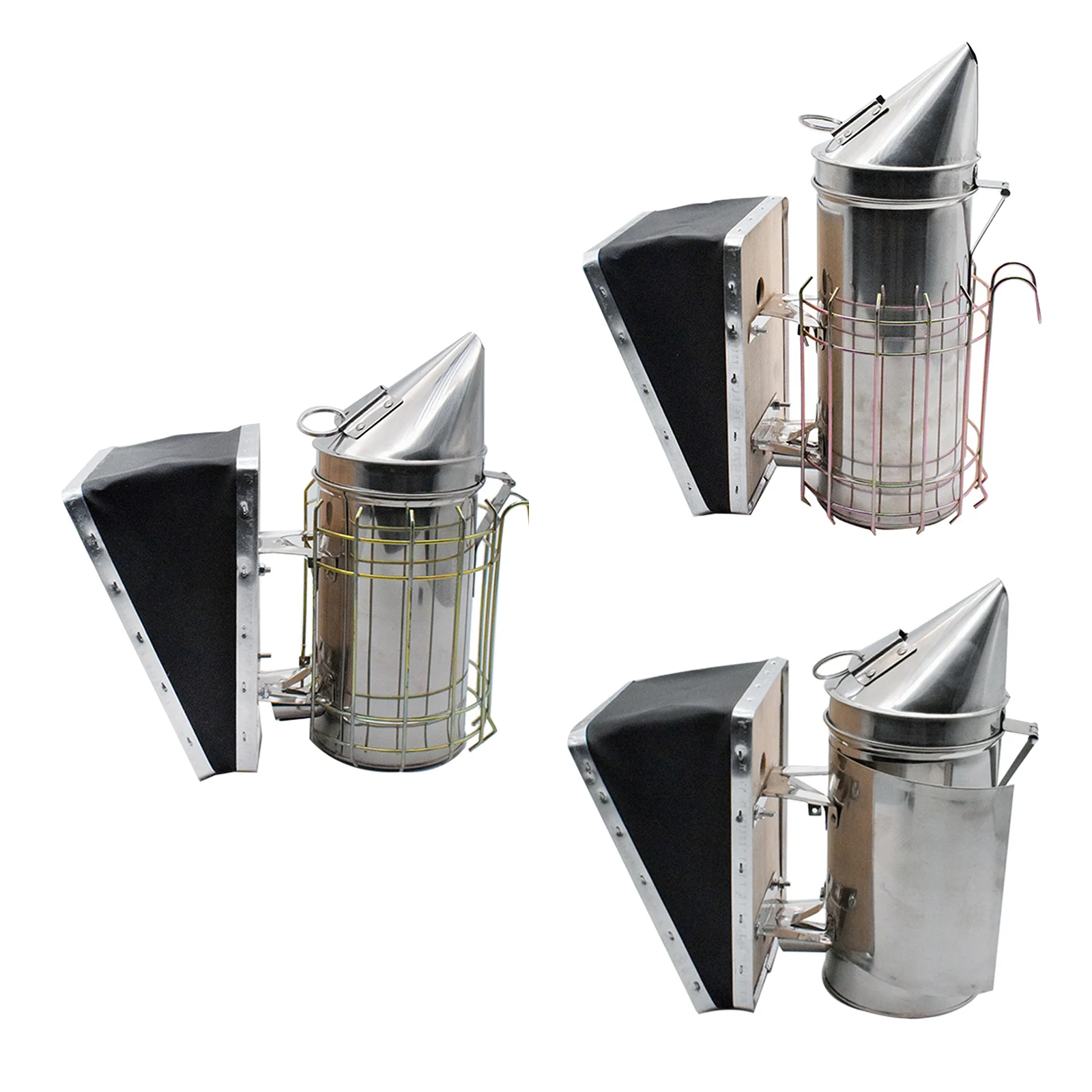 

Stainless Steel Bee Hive Smoker Fogging Machine with Heat Shield Black Bellow Beekeeping Accessories, Easy to Use