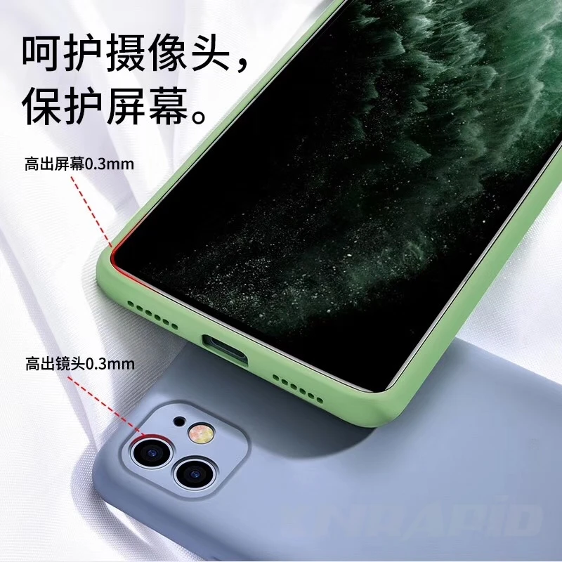 Для iPhone 11 Pro Max чехол роскошный жидкий силикон Оригинальная защитная пленка для