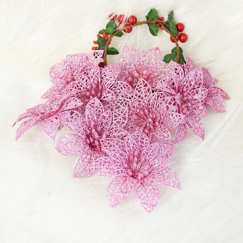 5 шт. рождественские Цветочные головки блестящий порошок цветок сделай сам