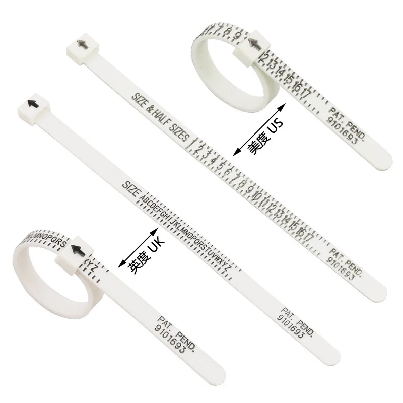 

1PCS Plastic Ring Sizer Finger Sizer Ring Gauge Jewelry Measuring Tool US/EU/JA/HK/GB Black White