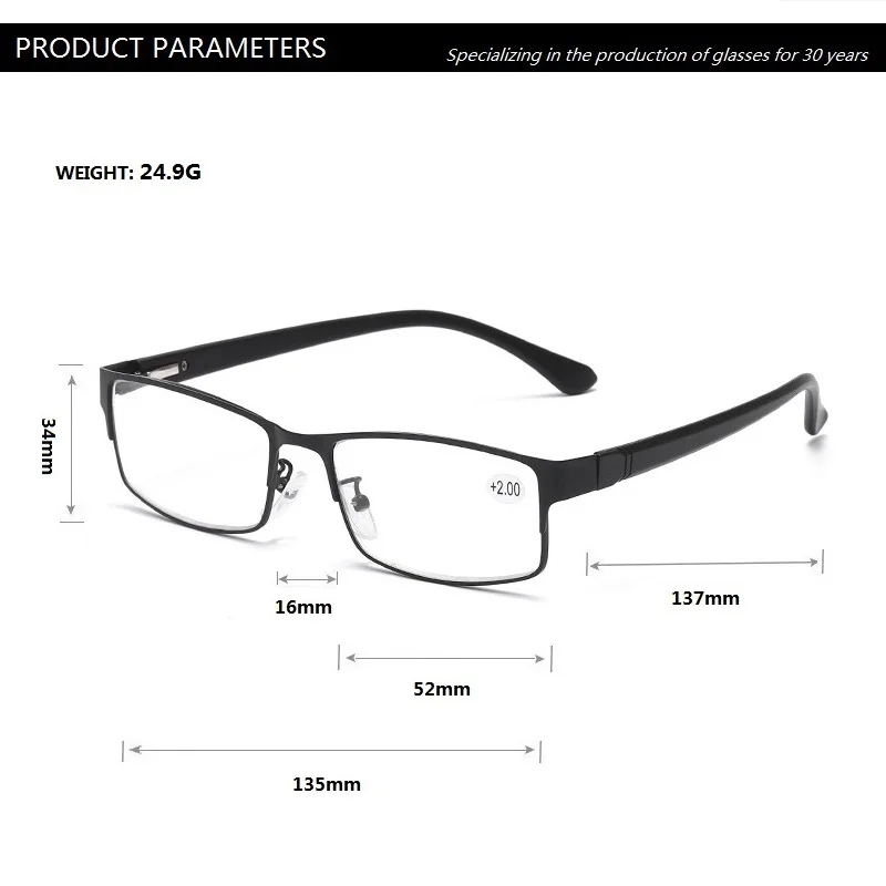 Мужские металлические очки для чтения пресбиопические мужчин и женщин