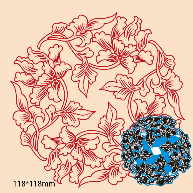 

Cutting Dies Lace Flower New Metal Decoration Scrapbook Embossing Paper Craft Album Card Punch Knife Mold 118*118mm