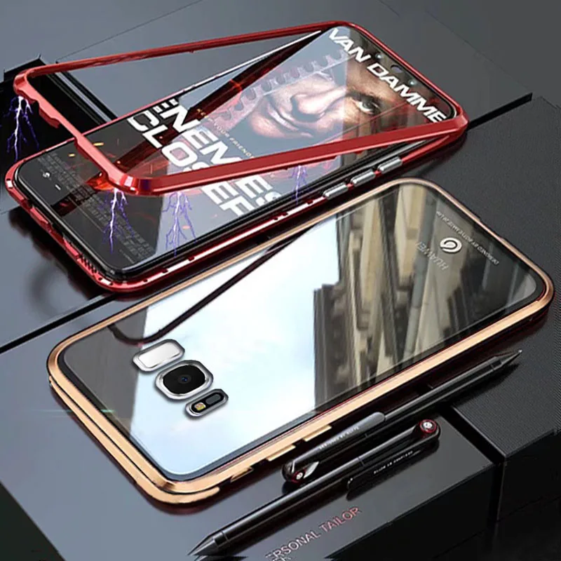 Чехол YonLinTan Coque для Samusng Galaxy S8 Plus S 8 S8Plus Металлическая магнитная рамка жесткое