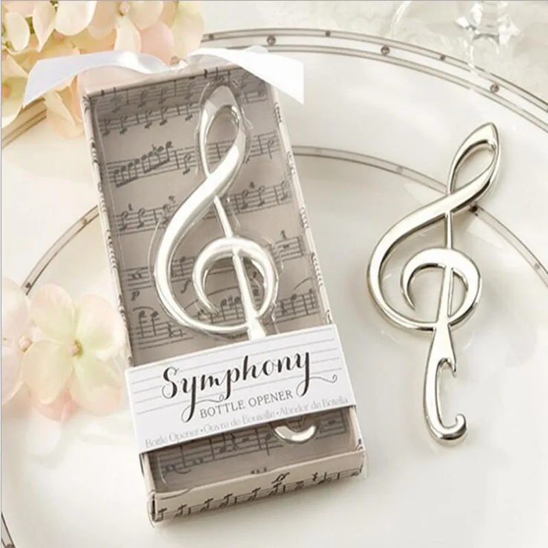 

10pcs/lot Souvenir Wedding Gifts Personalized Beer Opener Musical Note Opener Party Favors Alloy Presents For Wedding Guest