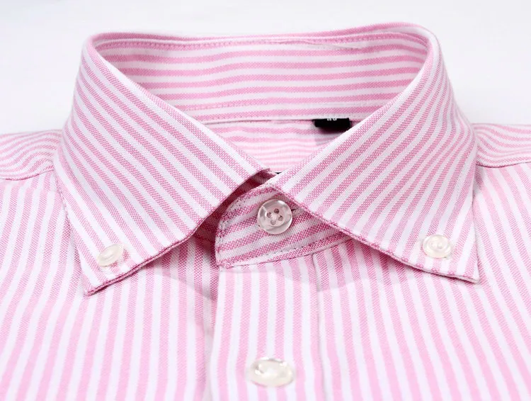 Модные Оксфордские повседневные мужские рубашки с коротким рукавом, Camisa Masculina, на пуговицах, с воротником, в полоску, Летний стиль, официальная мужская рубашка