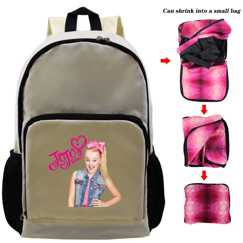 Fashion Jojo Siwa Foldable Casual Backpack Students Daily Rucksack New Bags for Teens Beautiful Men Women Travel Knapsac | Багаж и сумки