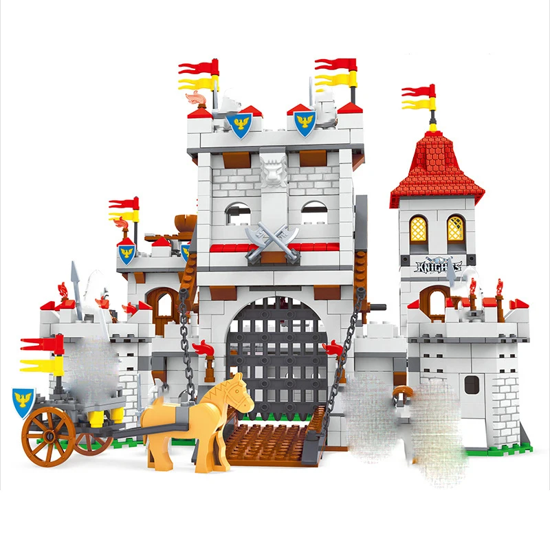

AUSINI 27110 Knights Castle Series Building Block Set Kids DIY Educational Creative Model Bricks Toys For Children Boys Gift