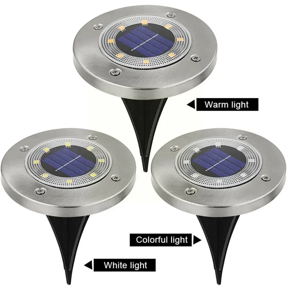 

8 LED Solar Garden Lights Solar Ground Lamp Inground Lawn Yard Deck Waterproof Landscape For Outdoor Lighting Pathway Lamp R8D6