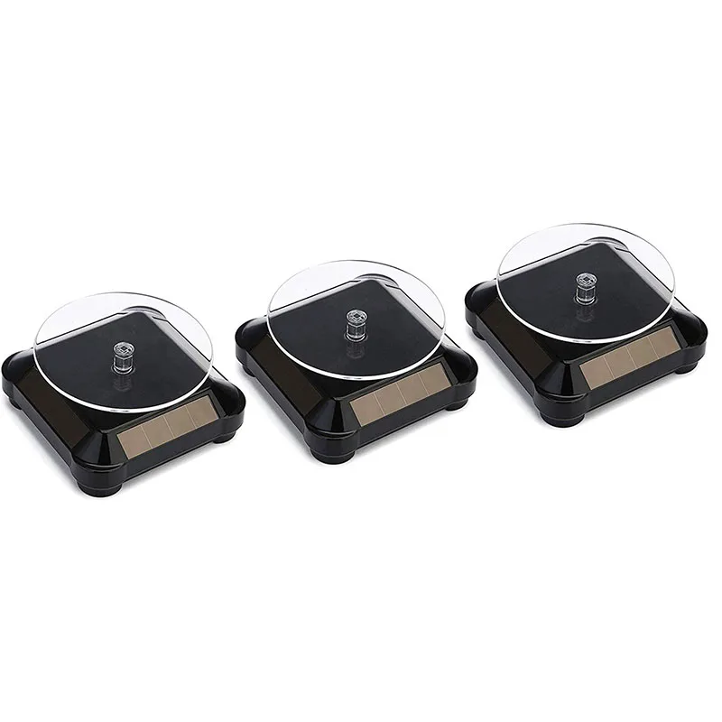 Solar Turntable 360 Degrees Rotating Bracket Battery Dual-Purpose Display (Battery Not Included) Black | Украшения и аксессуары