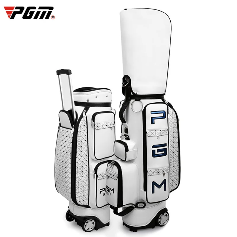 PGM Retractable Golf Aviation Bag Portable Pu Leather Golf Standard Bag Golf Large Capacity Travel Package With Wheels