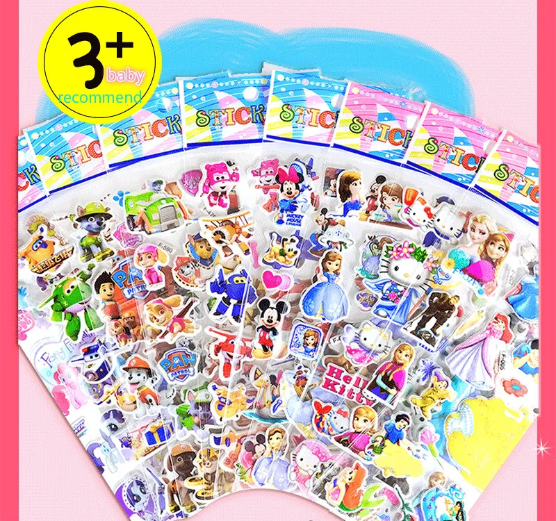 Новинка Лидер продаж 2020 наклейки 3d с героями мультфильмов водонепроницаемые ПВХ