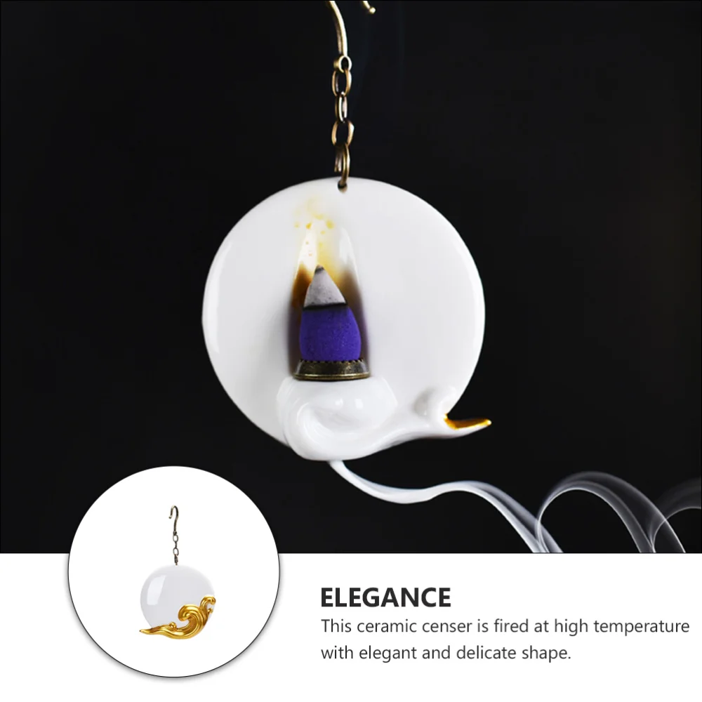 

1pc Ceramic Creative Hanging Aromatherapy Stove Home Decoration (White)