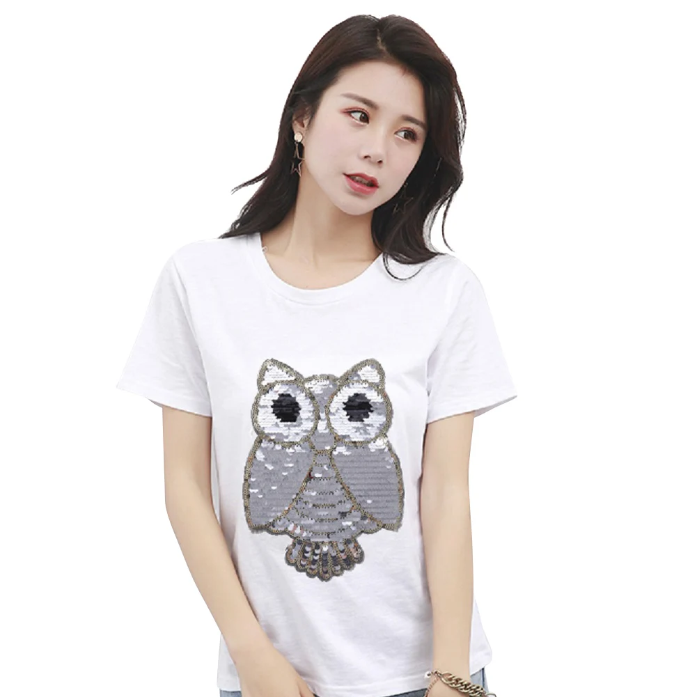 Изменение цвета блестки патч Реверсивный пришить Аппликация для одежды DIY Одежда