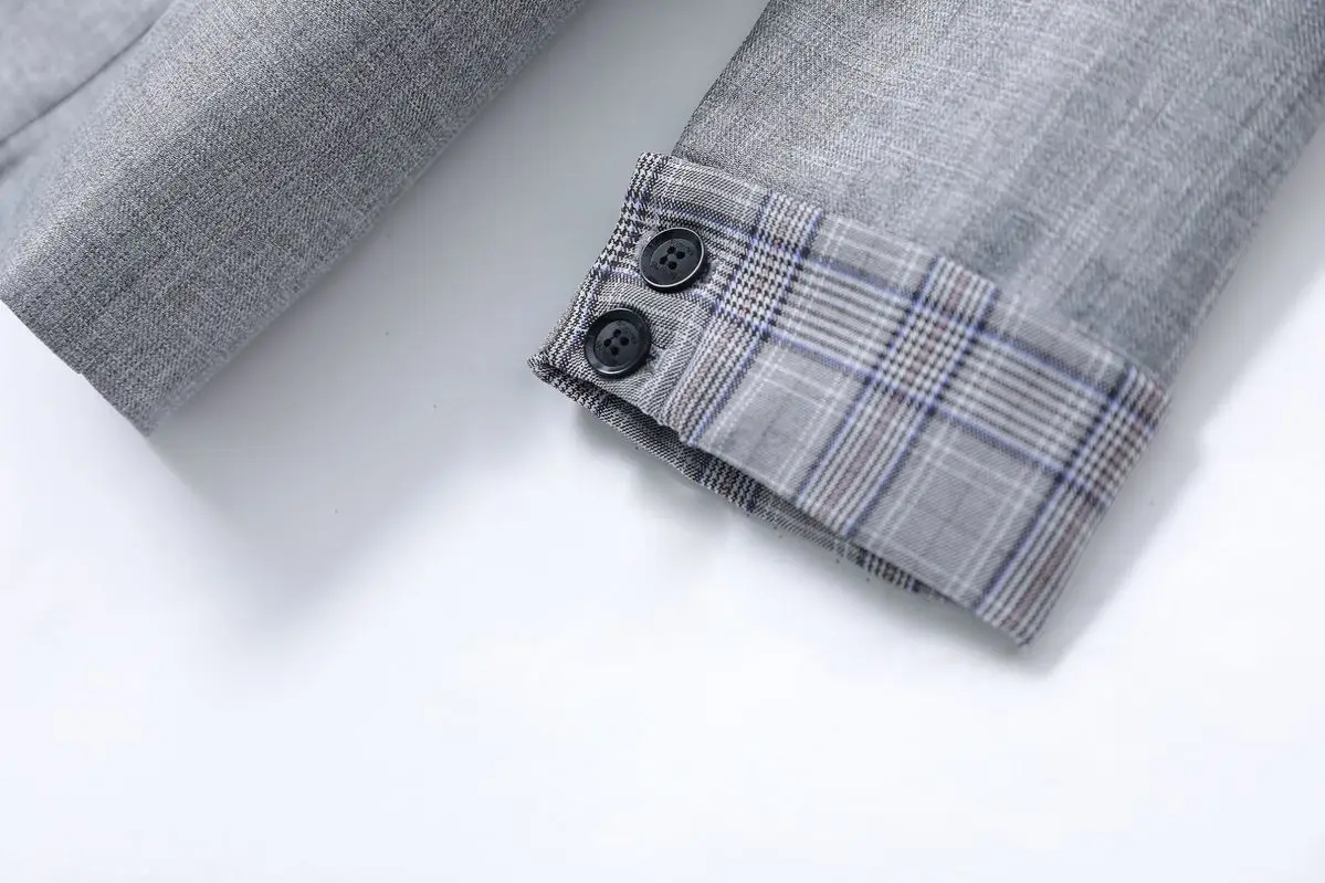 

S-3XL Business Plaid Suits Women Work Office Ladies Long Sleeve Spring Casual Elegant Blazer Long Sleeve Cardigan 3051154