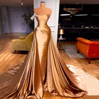 uosu elegant prom dresses strapless beading sequin formal party gown 2022 luxury mermaid evening dress with detachable skirt