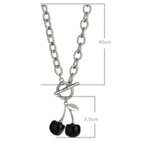charms women clavicle chain silver color necklace cherry hollow geometric