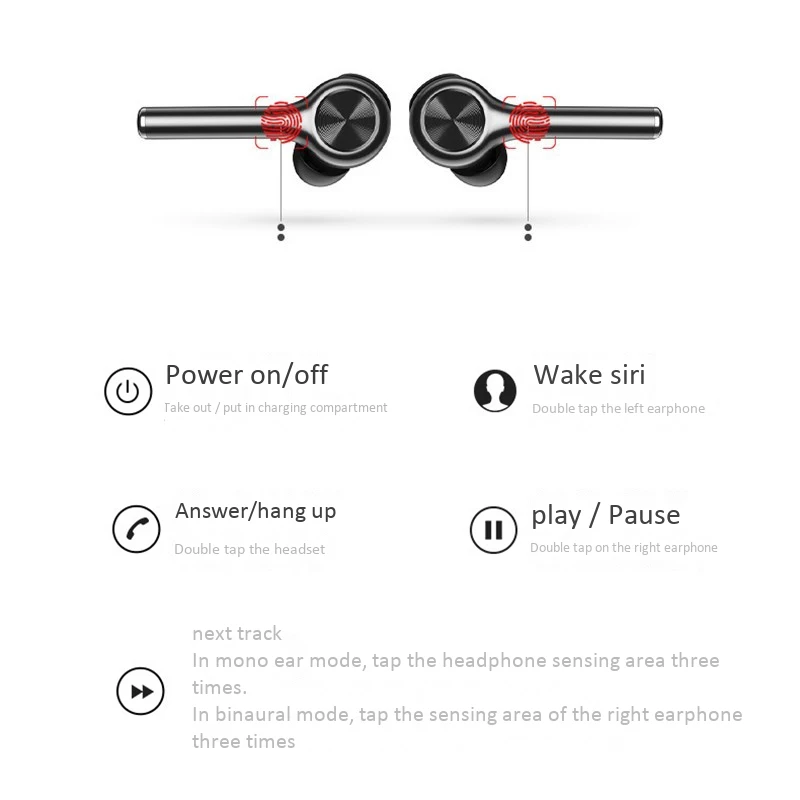 Длинные ручки Bluetooth 5 0 TWS настоящие беспроводные наушники Графен цифровой дисплей
