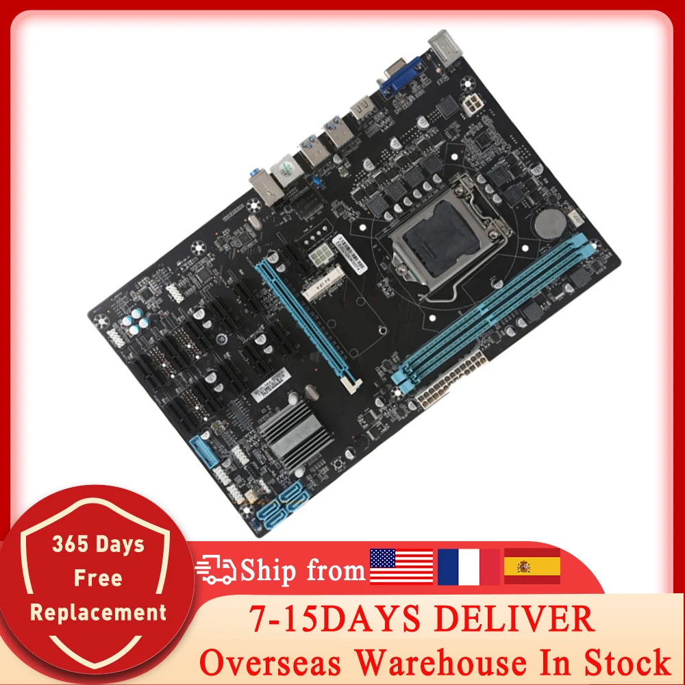 

B250-BTC материнская плата для майнинга 12X PCIE, материнская плата для графической карты, Tb250-BTC LGA1151 Core i7/i5/i3 3,0 USB для майнинга BTC