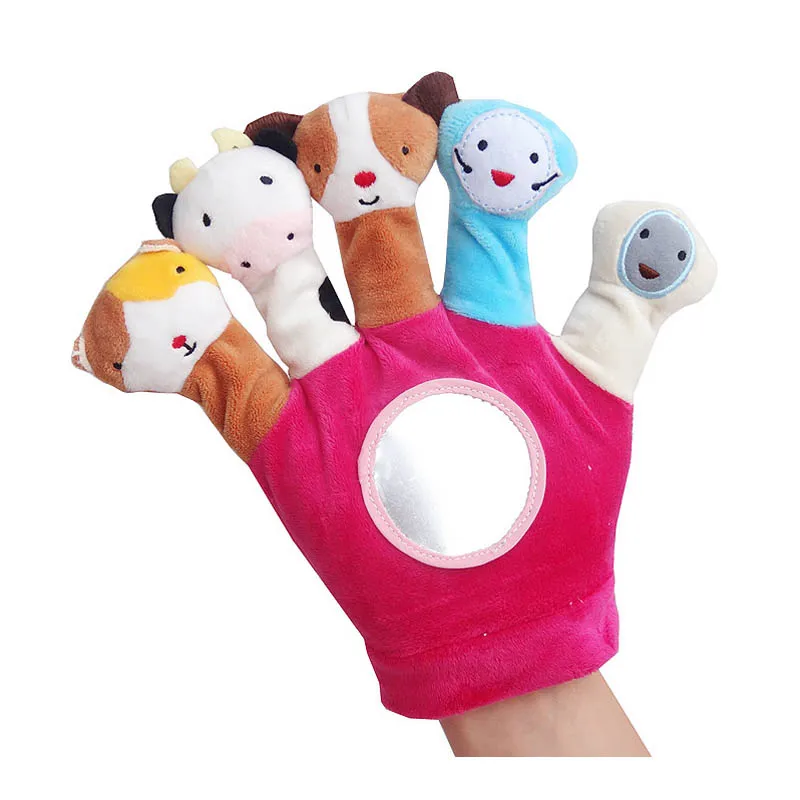 

Детские плюшевые игрушки, ручная кукла, плюшевые перчатки для пальцев, Детские Мультяшные животные, набор ручных кукол, интерактивная игруш...