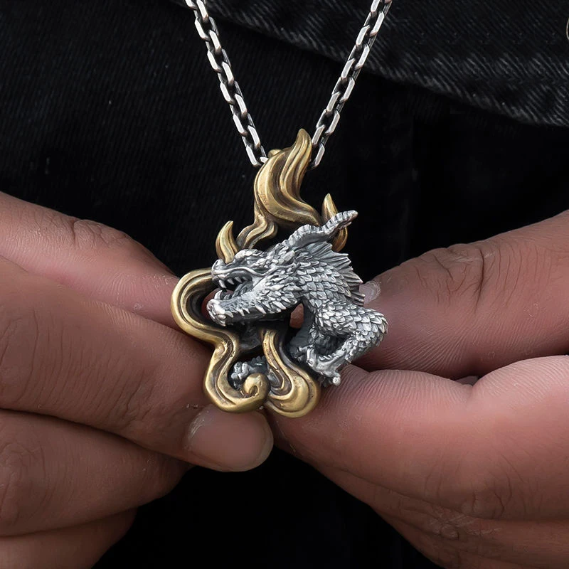 

New Retro Style Lucky Lucky Beast Unicorn Pendant Copper Coin Fire Lin Men and Women Necklace Jewelry Accessories