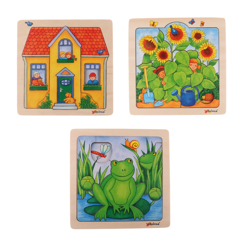 

Wooden Story Puzzle Educational Funny Toy Colorful Jigsaw Child Gift