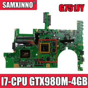akemy g751jy laptop motherboard for asus rog g751jy original mainboard i7 4720hq4710hq4860hq4750hq gtx980m 4gb free global shipping