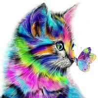 dutey full square round diamond 5d diy diamond painting cat butterfly 3d embroidery cross stitch 5d home decoration gift