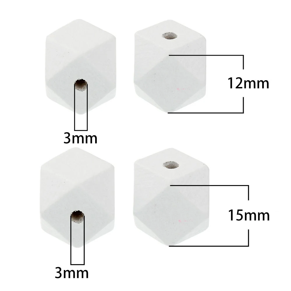 

Wood Beads Octagonal Loose Bead Wooden For DIY Necklace 12mm,15mm Geometric