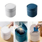 Настольная многофункциональная мини-корзина для мусора, ведро для домашнего и автомобильного хранения, аксессуары с крышкой, мусорный бак в скандинавском стиле, для гостиной и офиса