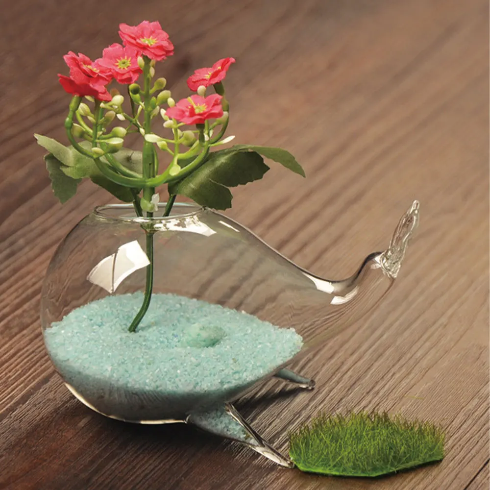 Милые КИТ украшения прозрачные стеклянные вазы модные домашние ремесла новые