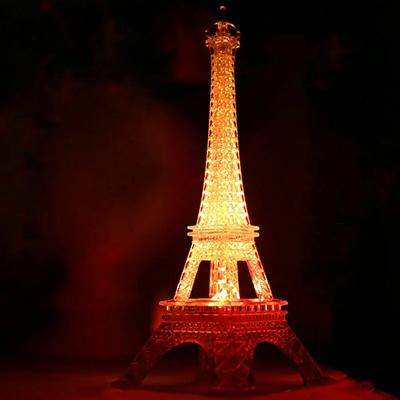 

3D illusion Eiffel Tower Bedroom Night Color Change Desk Table LED Light Lamp Christmas New Year Gift 2020