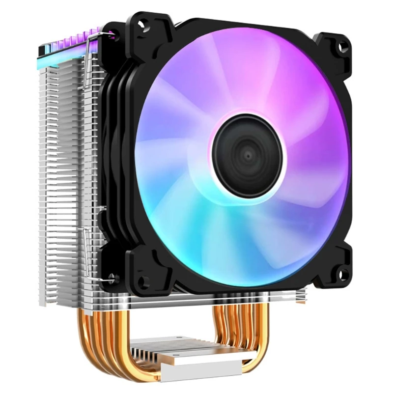 CR1400 PWM 4Pin 12V PC LED Fan Cooling RGB 4 Heat-pipes CPU Cooler 54DB | Компьютеры и офис