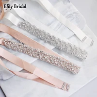 efily fashion silver color crystal wedding sash belt for women handmade rhinestone bridal belt dress accessories bridesmaid gift