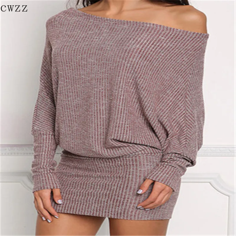 С длинным рукавом трикотажное сексуальное платье с рукавами летучая мышь летние