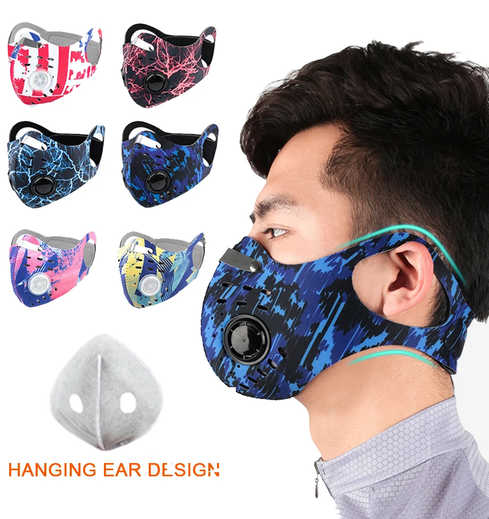 Термальная маска PM2.5 мужские маски однотонная для ушей рта полумаска женщин