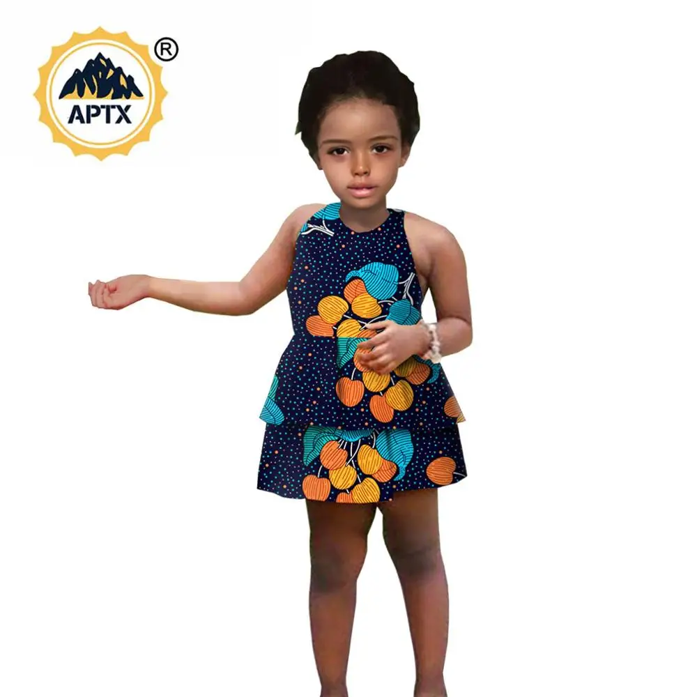 

Африканские платья для девочек с принтом Анкары базин богатые двухслойные трапециевидные платья африканская детская одежда S204033