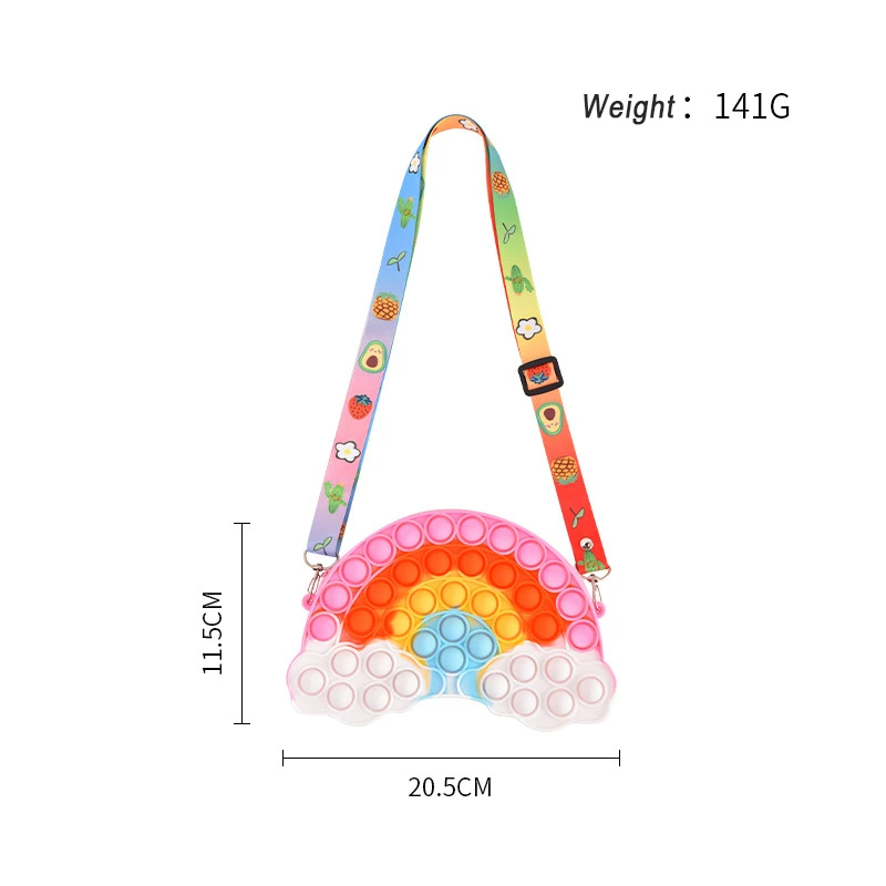 Популярная пузырьковая Радужная сумка через плечо с радужным облаком и ремешком