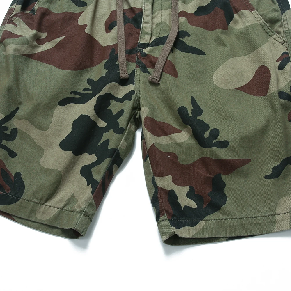 

New Camouflage Men's Shorts Drawstring Cargo Shorts Military Classic Tactical Hunting Camping Short Pants Elastic Waist Shorts