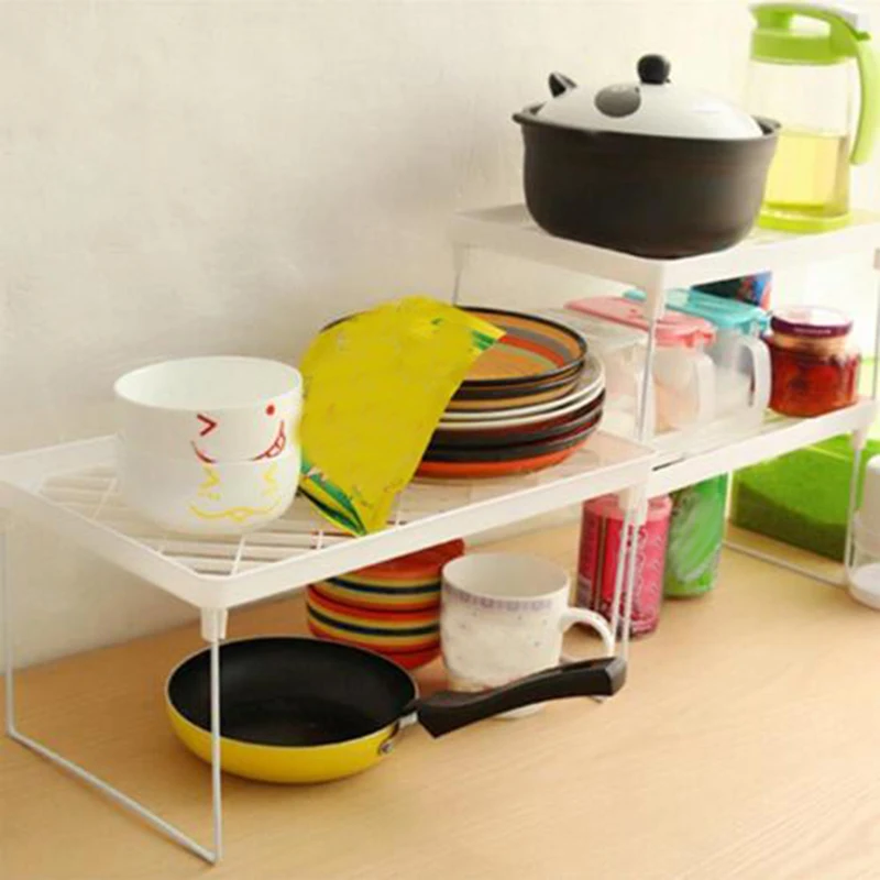 

1Pc S/M/L Storage Rack Shelf Foldable Spice Jar Holder Organizer Stackable Kitchen Bathroom Cupboard Kitchen Storage Rack
