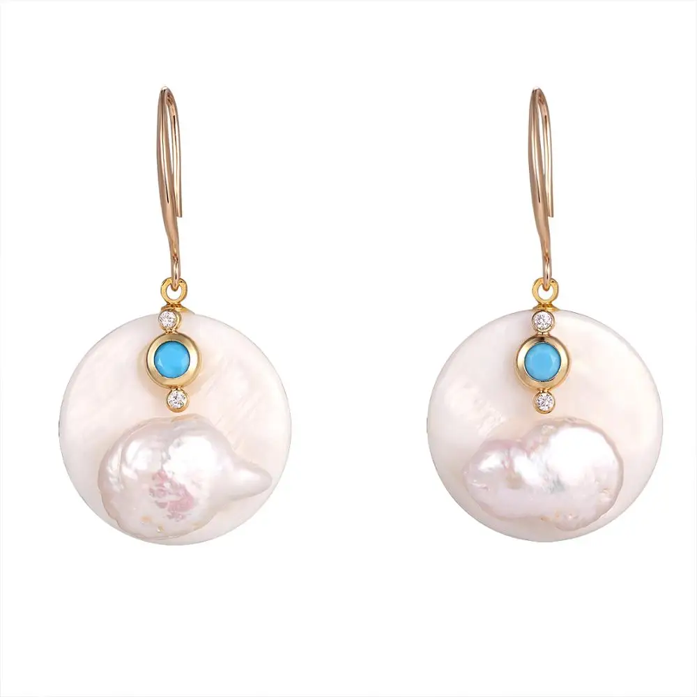 YMSHIPIN натуральный пресноводный жемчуг Висячие серьги ювелирные изделия 2019