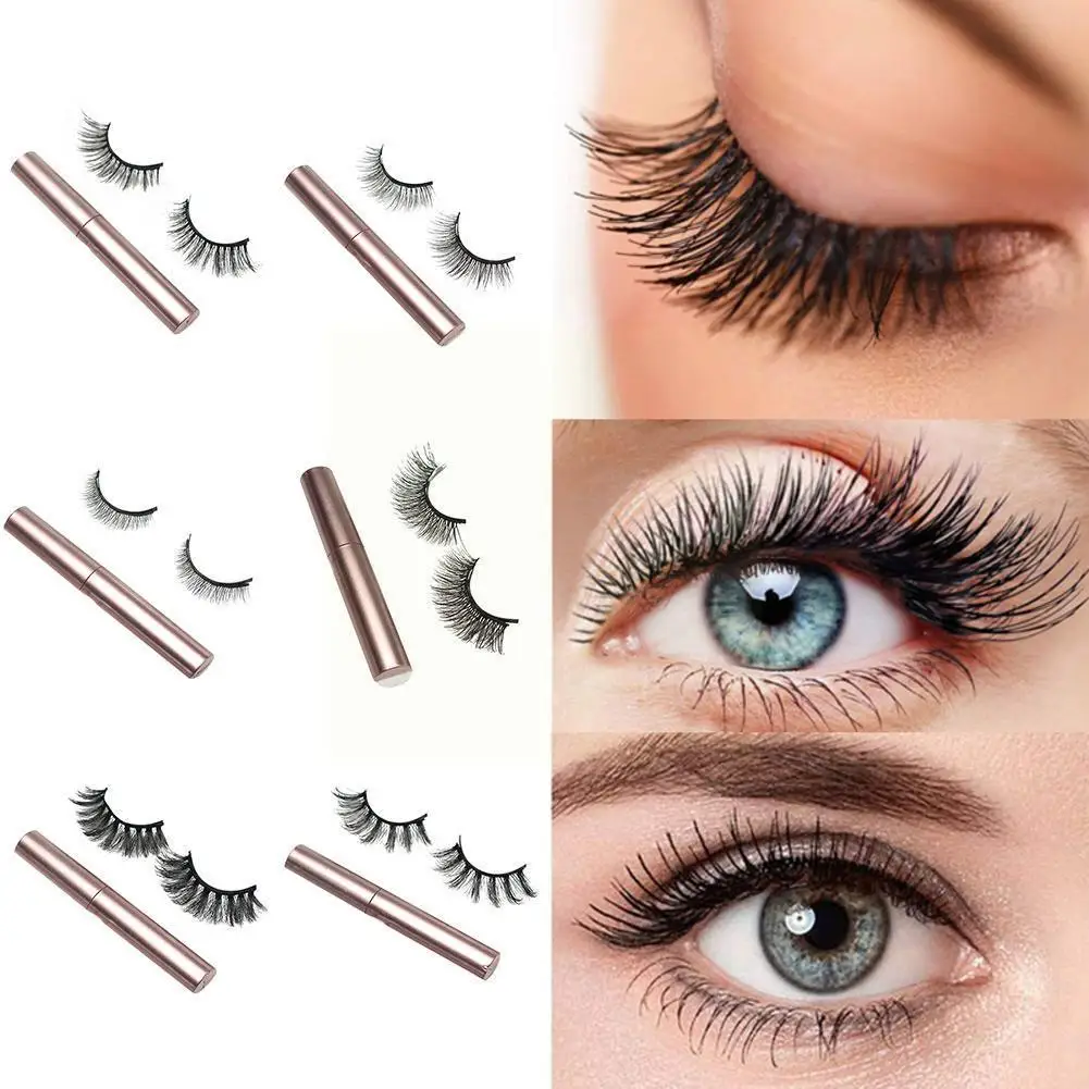 

Magnetic Eyelashes 3D Mink False Eyelash Magnet Eyelashes Waterproof Lasting Fake Set Eyeliner Eyelash Cosmetic Tweezer Eye L4A1
