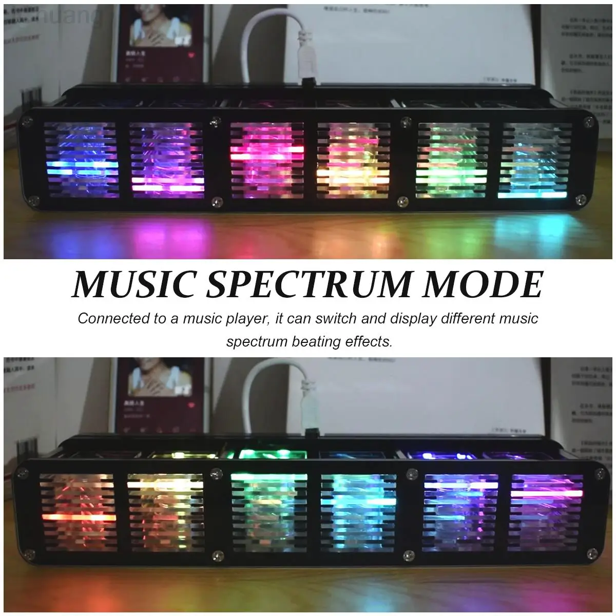 Digital LED Alarm Clock Kit RGB Neo Light Music Spectrum DIY Kits Electronic Bulk DS3231 Chip 6 Digit Display | Дом и сад