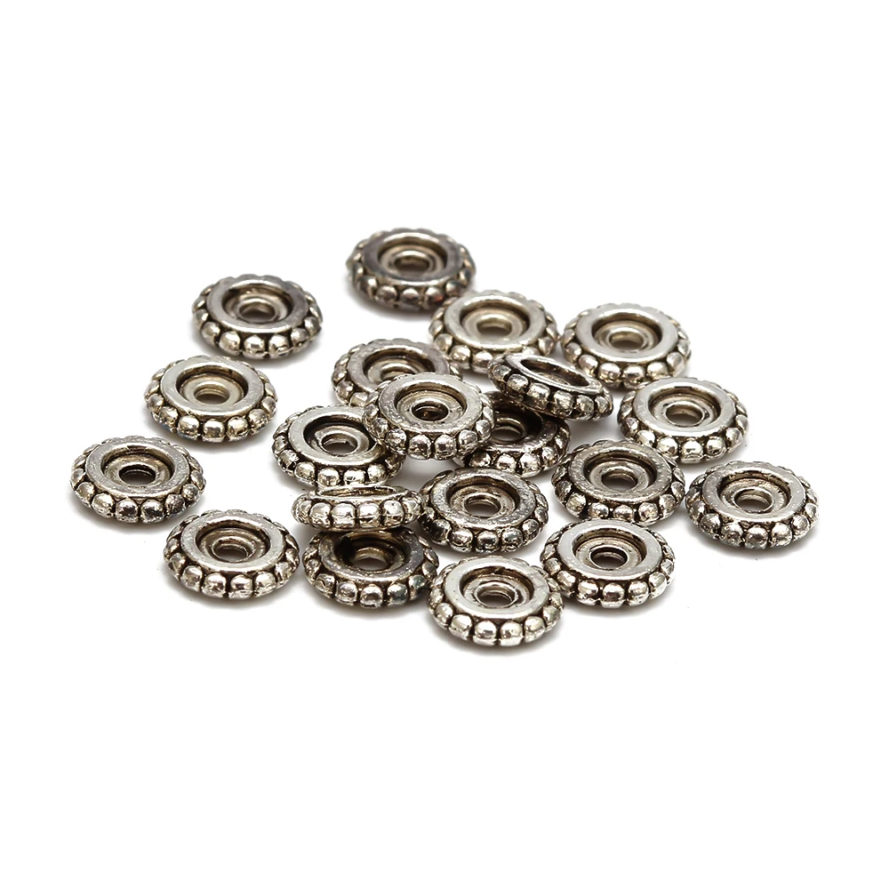 MEIBEADS 100 шт./лот 8 мм в канавке серебристые разделительные бусины для колес DIY