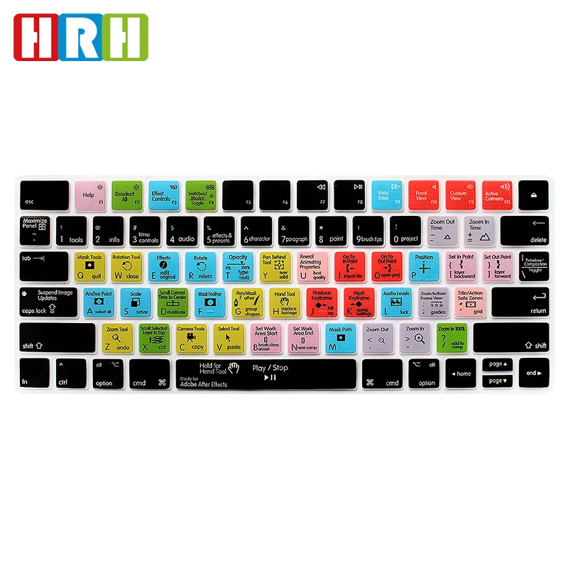 HRH Adobe After Effects функциональная Водонепроницаемая силиконовая клавиатура защитная