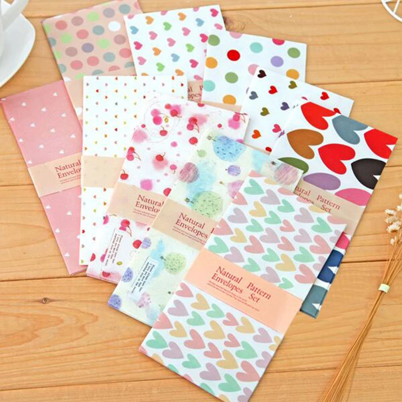 5 шт./лот корейские романтические конверты с рисунком конфет подарки на день