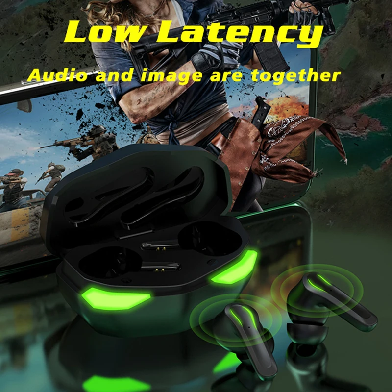 Anomoibuds Gaming Earbuds 65ms Low Latency TWS Bluetooth Earphone with Mic Bass Audio Sound Positioning PUBG Wireless Headset |