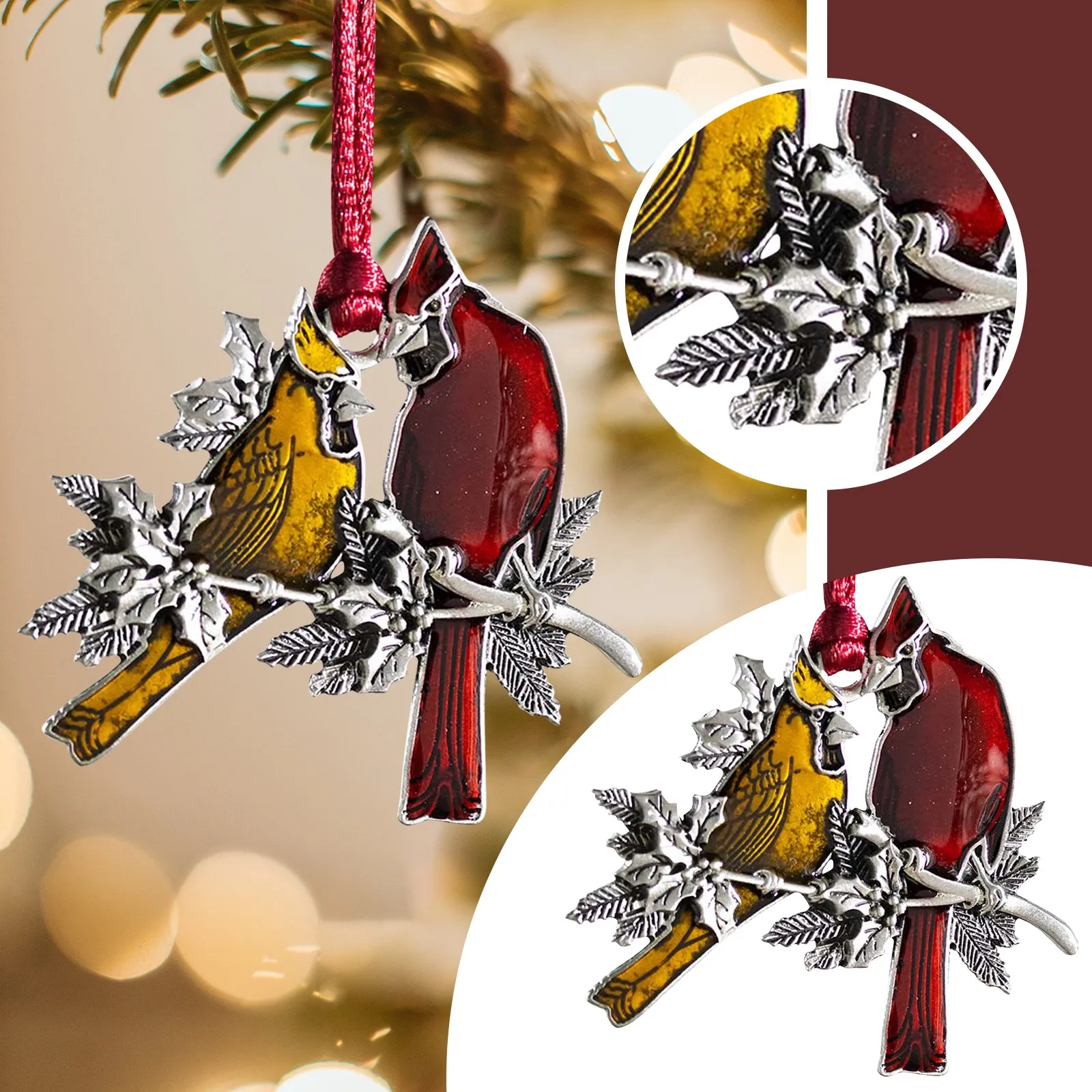 

Твердый оловянный елочный орнамент, металлическое двустороннее праздничное украшение с принтом, уникальный подарок на Рождество, празднич...