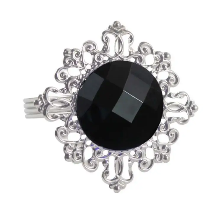 

Colorful Gem Napkin Ring Rhinestone Napkin Holder Rose Flower Napkin Cloth Rings Buckle Wedding Party Table Decoration SN1220