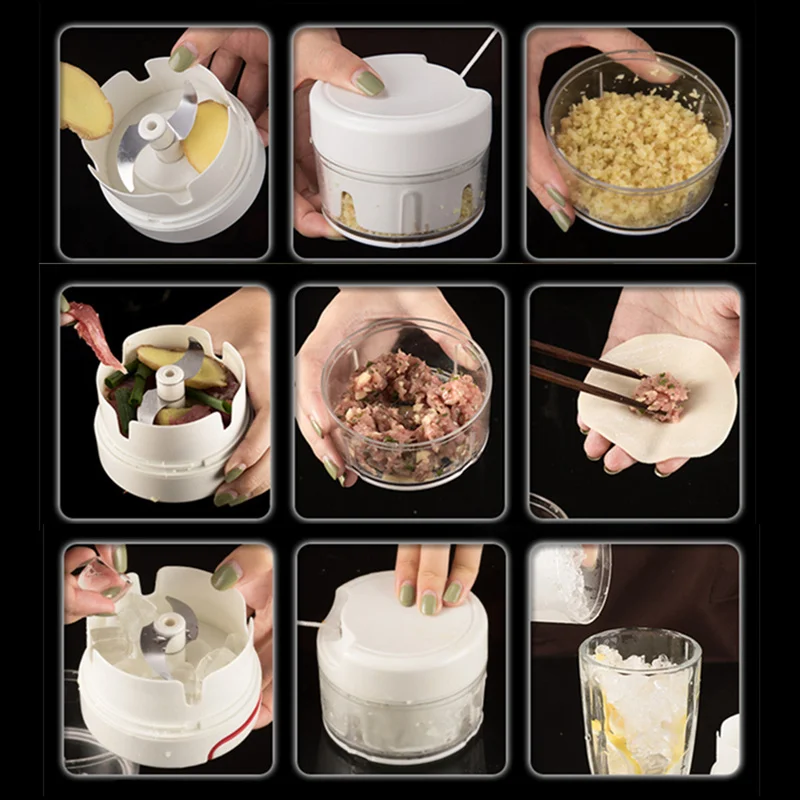

Garlic Mincer Manual Puller Kitchen Magnetic Gadget Shredder Mini Cutlery Crushed Ice Processor Meat Fruit Chopper Multi Slicer